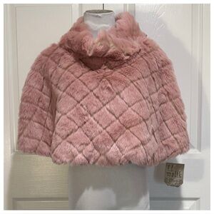 NWT! f.l. malik fur poncho